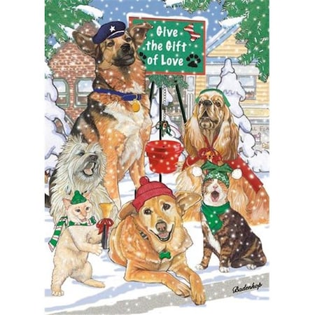 Pipsqueak Productions Pipsqueak Productions C520 Mix Dog With Cat Holiday Boxed Cards C520